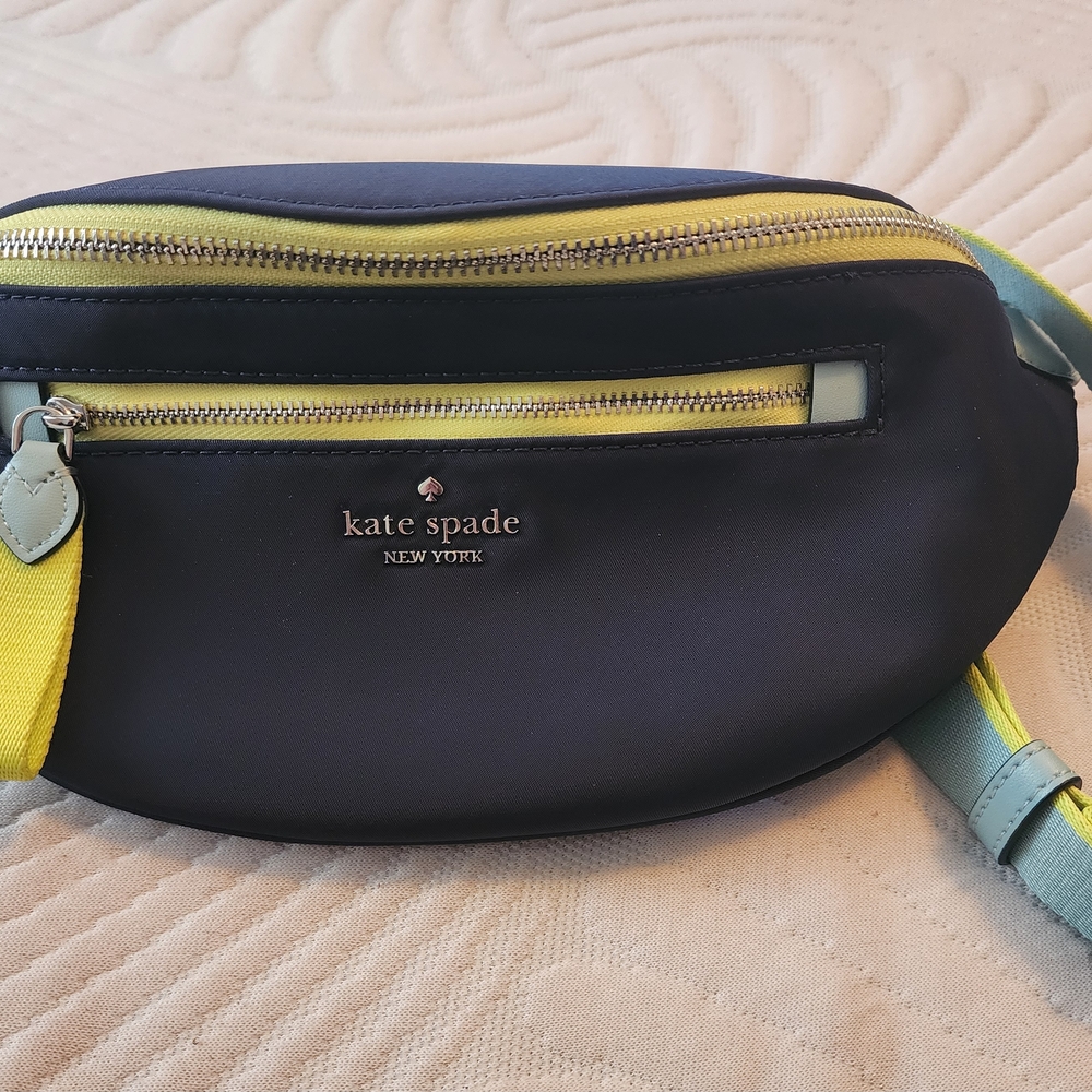 Kate Spade Navy and Yellow Belt Bag